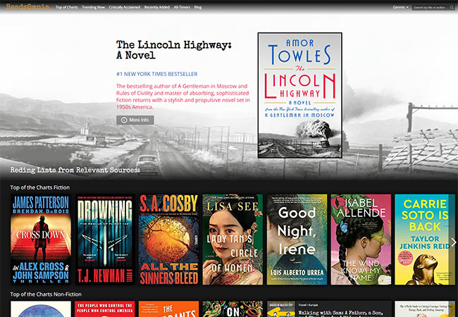 Readsomnia website resposnive desktop